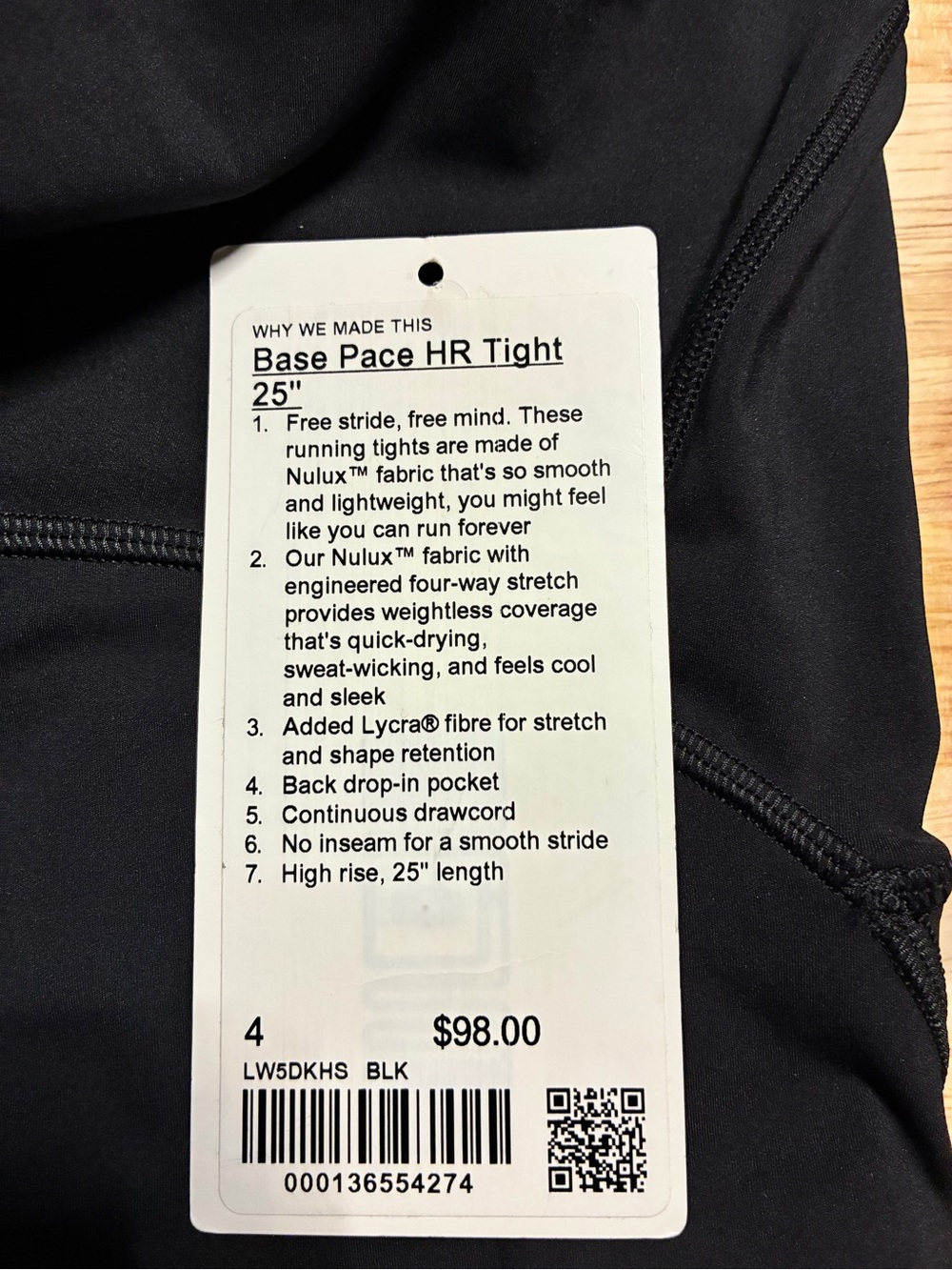 Lululemon Black Base Pace Legging - Picture 8 of 8